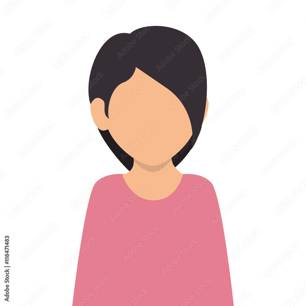 woman girl female person straight hair face head human vector illustration isolated woman girl female person straight hair face head human vector illustration isolated