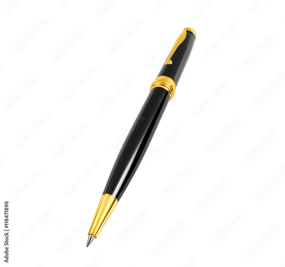 Naklejka premium Black pen isolated on white background, 3D rendering