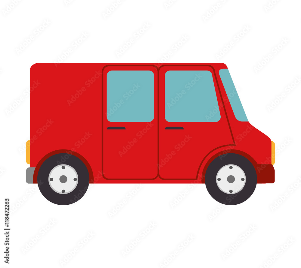 van cargo delivery transport industry shipment vehicle transporter vector ilustration isolated