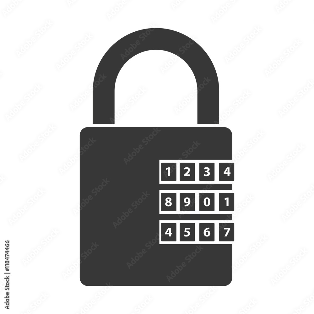 lock security safety safeguard object closed vector illustration isolated