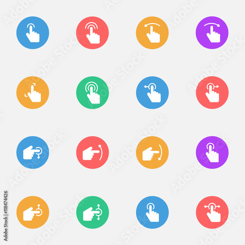 Touch Gesture Flat Icons