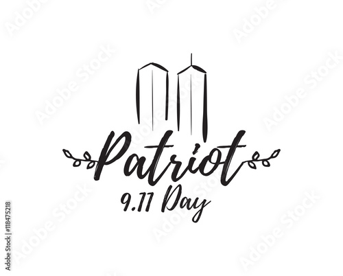 Patriot day vector typographic illustration