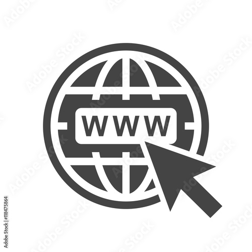 Go to web icon. Internet flat vector illustration for website on white background.