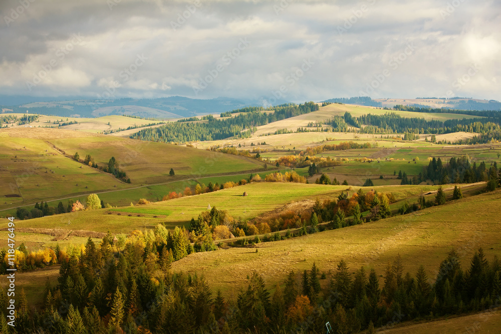 Beautiful Carpathian mountains in autumn