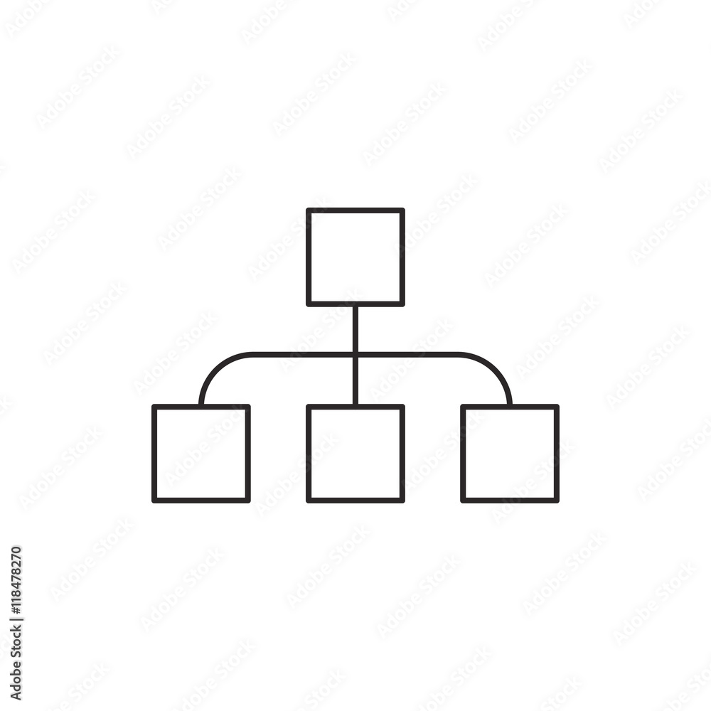 Outline diagram icon isolated on white background Outline diagram icon isolated on white background