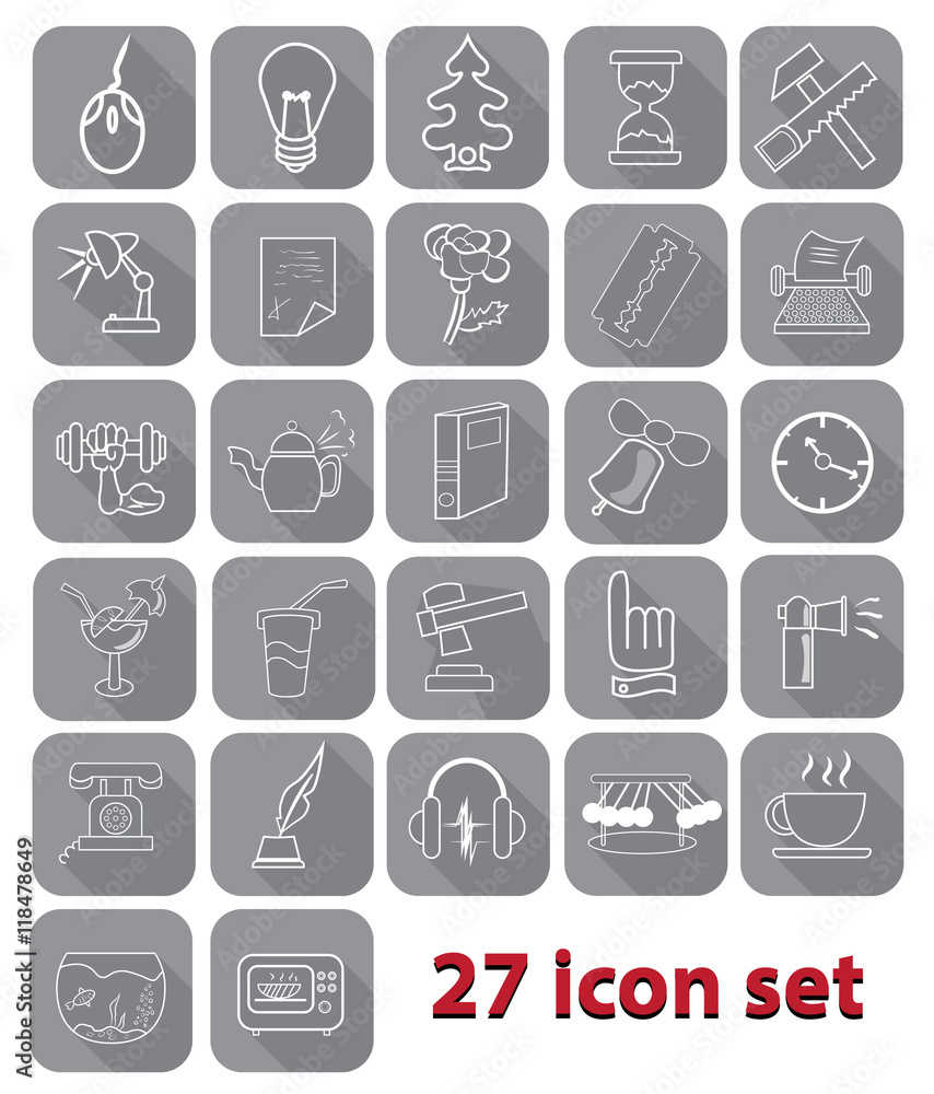 flat contour icon set flat contour icon set