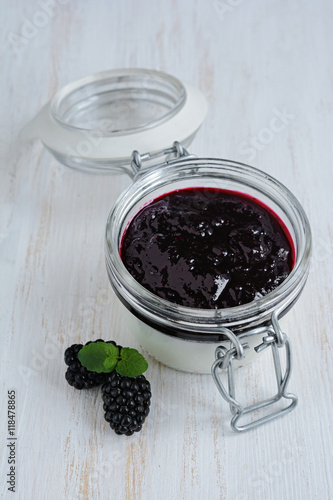 Blackberry panna cotta