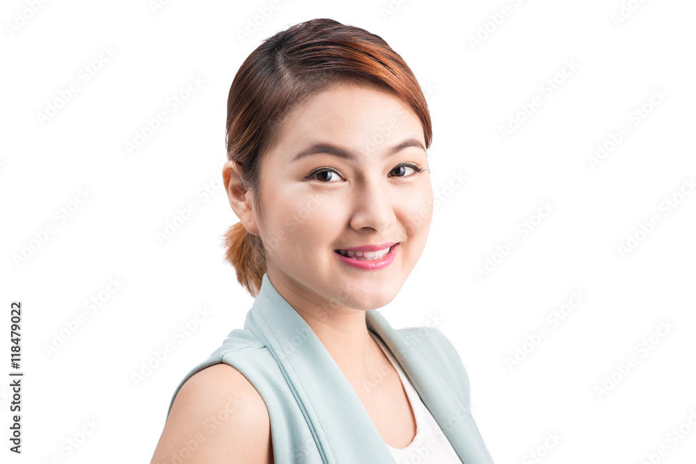 Portrait of a young attractive business woman isolated on white Portrait of a young attractive business woman isolated on white