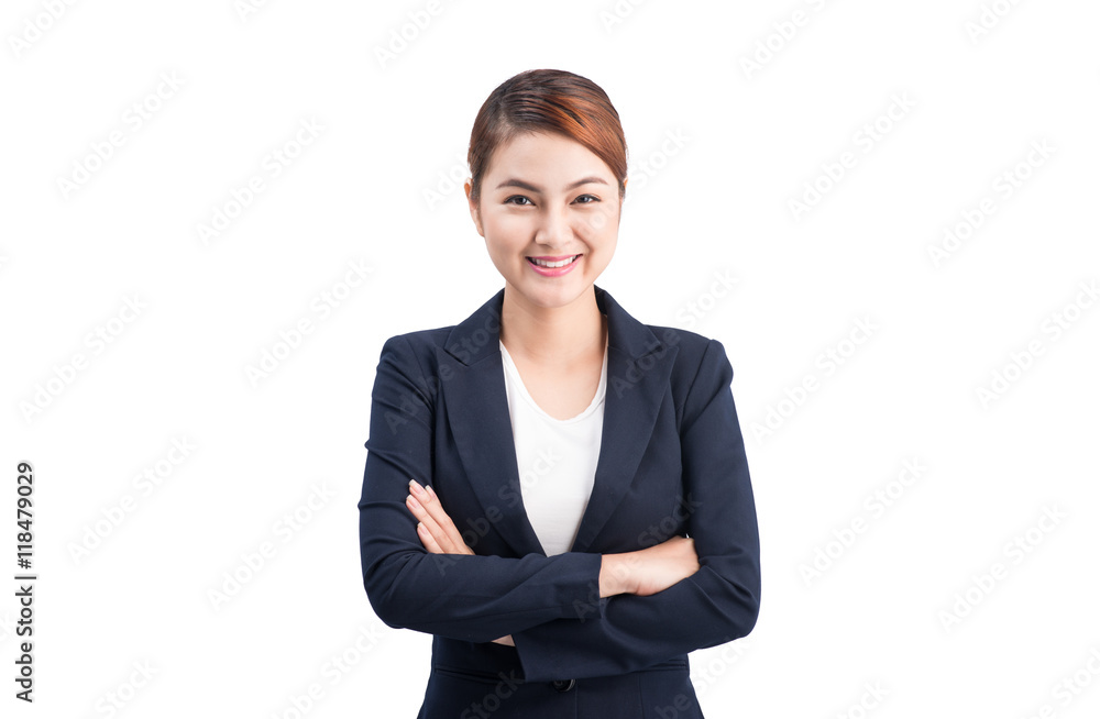 Portrait of a young attractive business woman isolated on white Portrait of a young attractive business woman isolated on white