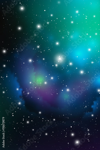 Astrology Mystic Background. Outer Space. Vector Digital Colorful Illustration of Universe. Vector Galaxy Background.