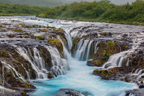 Waterfall Bruarfoss at the south of Iceland  