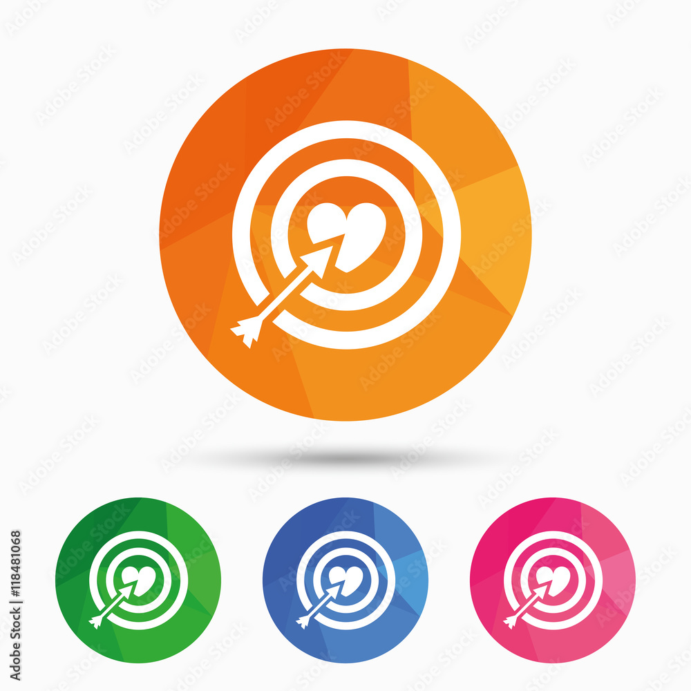 Target aim sign icon. Darts board symbol. Target aim sign icon. Darts board symbol.