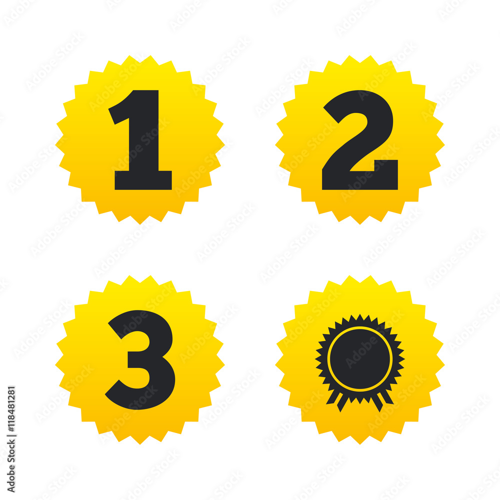 First, second and third place icons. Award medal Stock Vector | Adobe Stock