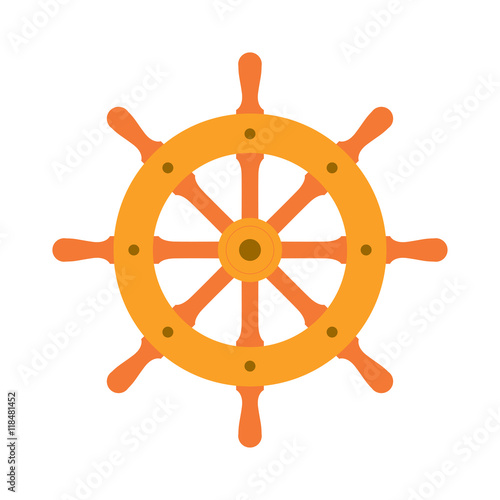 Ship steering wheel sign icon, vector illustration.