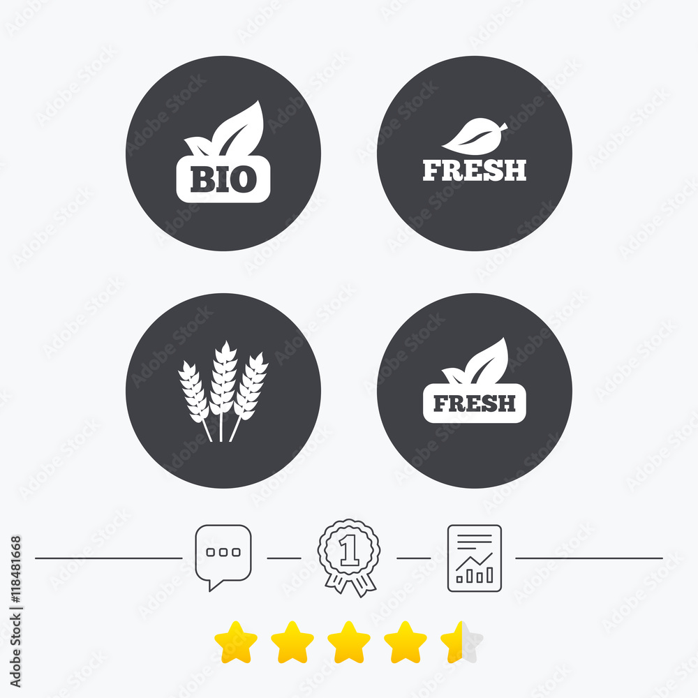 Fototapeta premium Natural fresh Bio food icons.