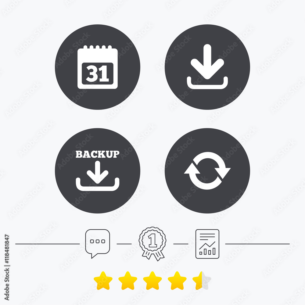 Download and Backup signs. Calendar, rotation Download and Backup signs. Calendar, rotation