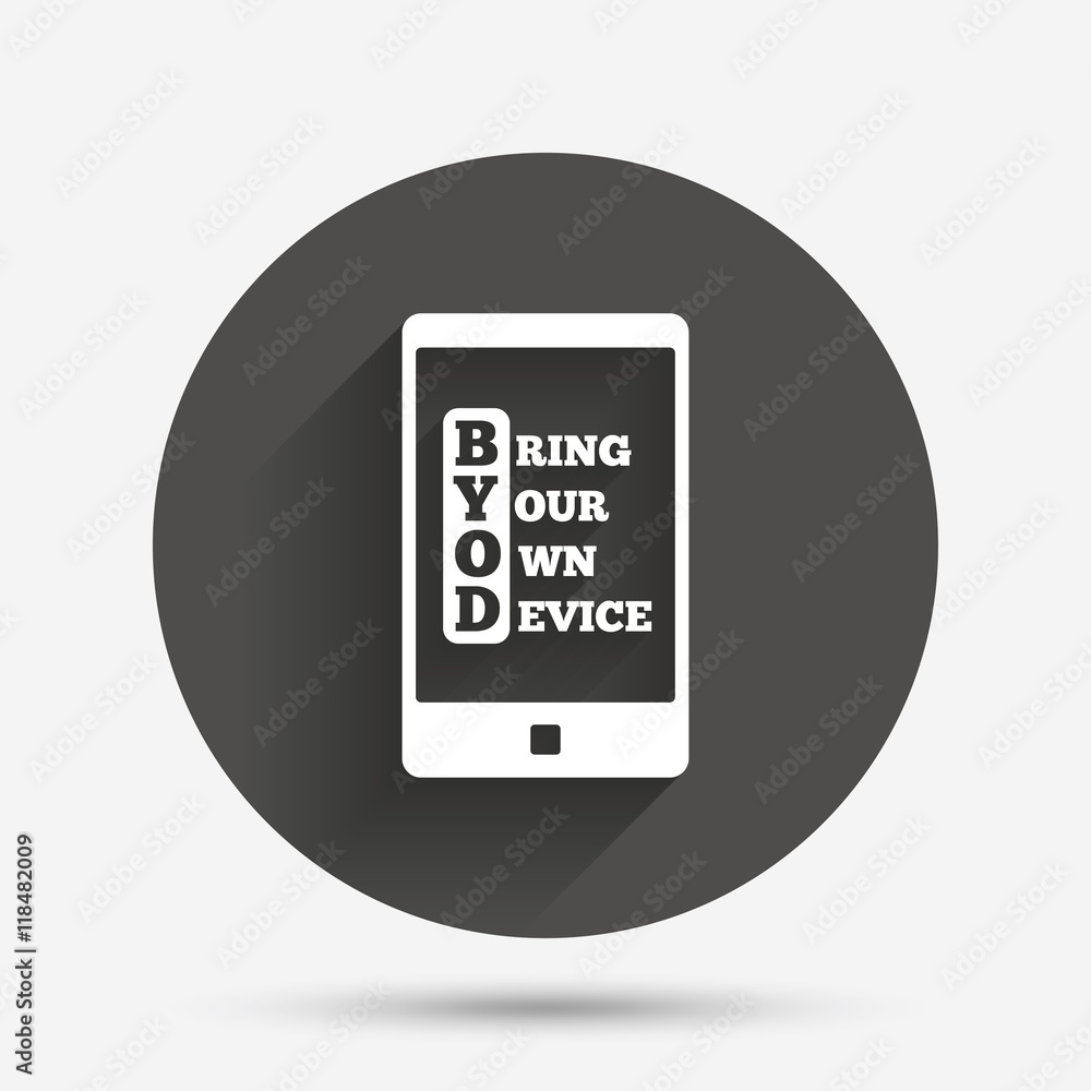 BYOD sign icon. Bring your own device symbol. BYOD sign icon. Bring your own device symbol.