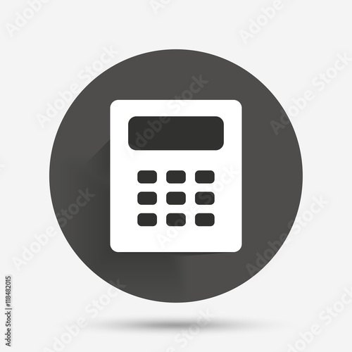 Calculator sign icon. Bookkeeping symbol.