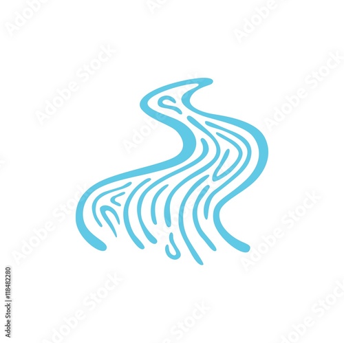 Vector abstract symbol of the river. Abstract for