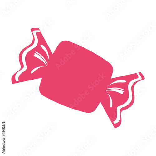 flat design wrapped candy icon vector illustration
