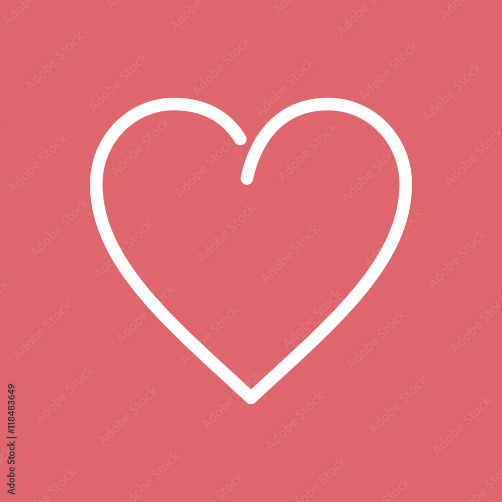 Heart Flat Line Icon