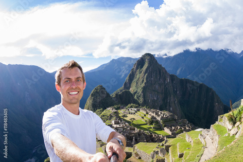 Selfie in Machu pichu photo