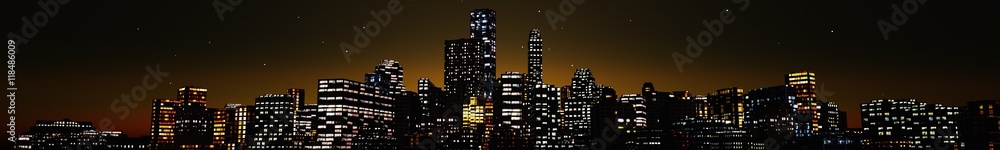 panorama of night city. cityscape.
