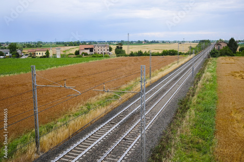 NORTH ITALY - JUNE, 19, 2016: Railway in North Italy
