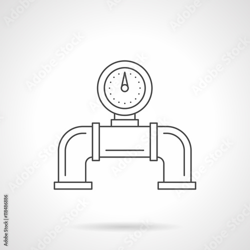 Pipeline gauge flat line vector icon