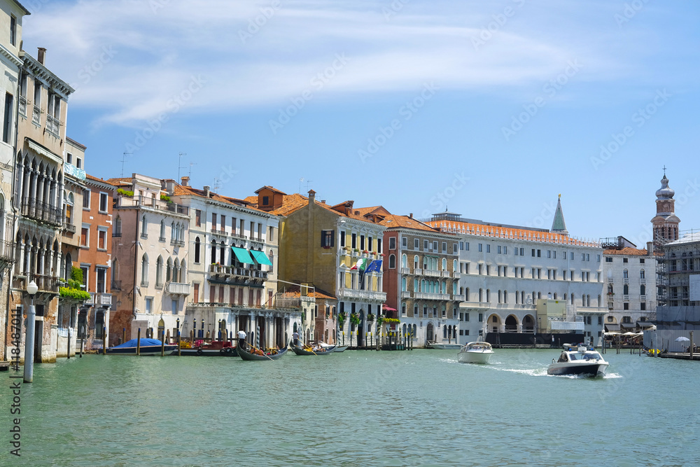 Venice, Italy, June, 21, 2016: Landscape with the image of channel in Venice, Italy