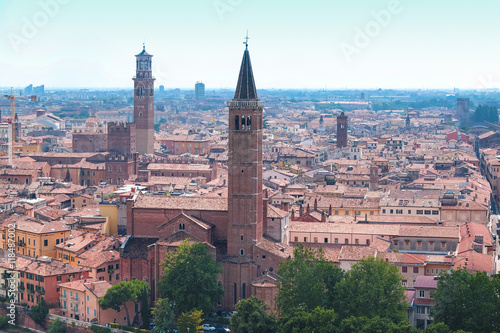 VERONA  ITALY - JULY  2  2016  Panorama of Verona  Italy