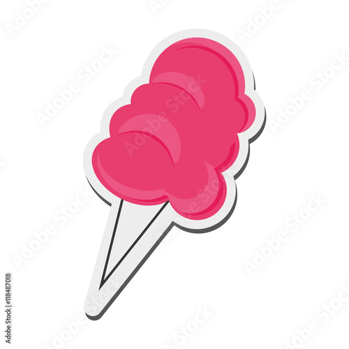 flat design cotton candy icon vector illustration