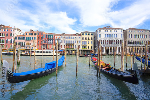 Venice, Italy, June, 21, 2016: gondola sails down the channel in Venice, Italy. Gondola is a traditional transport in Venice, Italy © Dmitry Vereshchagin