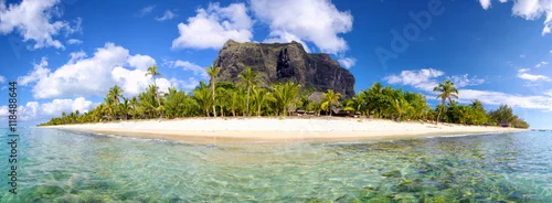 Obraz  z motywem Mauritius Island panorama with Le Morne Brabant mount