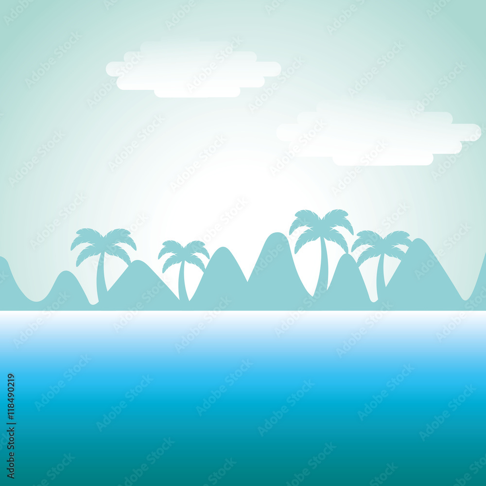 beach landscape isolated icon