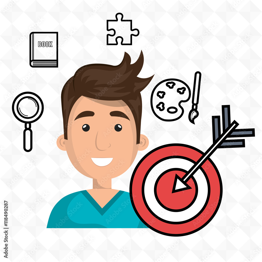 man target student icon vector illustration graphic man target student icon vector illustration graphic