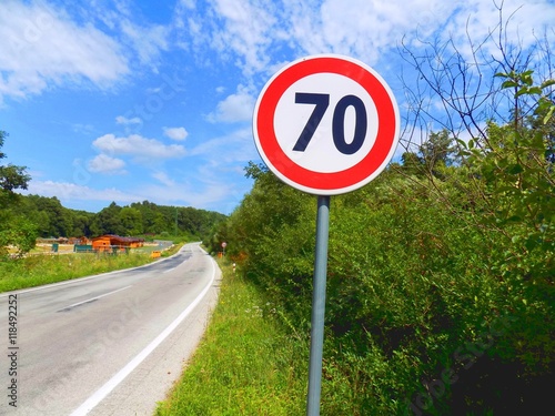 Maximum speed limit roadsign