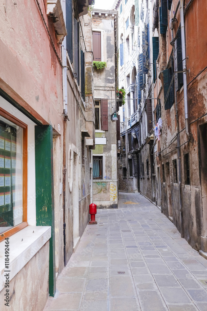 Venice, Italy, June, 21, 2016: street in a center of Venice, Italy