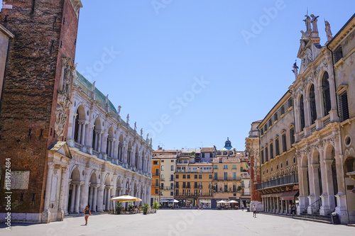 Vicenza, Italy - July, 17, 2016: street in a center of Vicenza, Italy photo