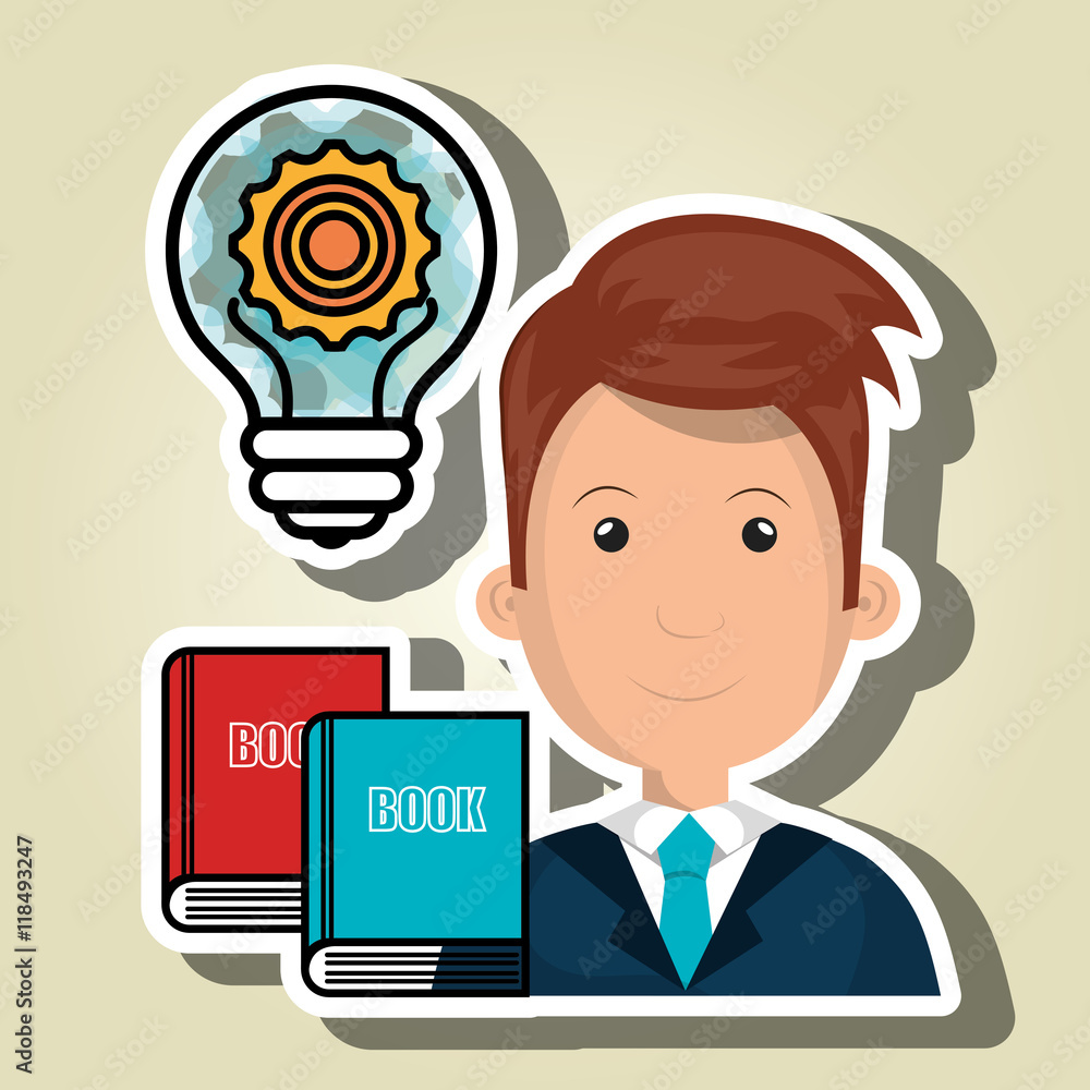 man books idea icon vector illustration graphic man books idea icon vector illustration graphic
