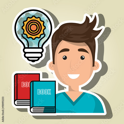 man books idea icon vector illustration graphic