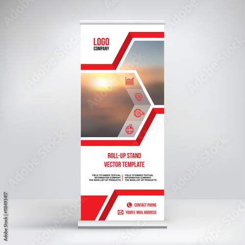Stand, roll up banner, graphic background for exhibition