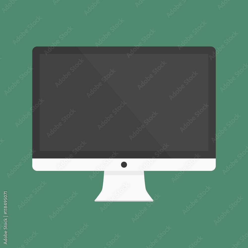 Flat icon computer with screen. Vector illustration. Flat icon computer with screen. Vector illustration.