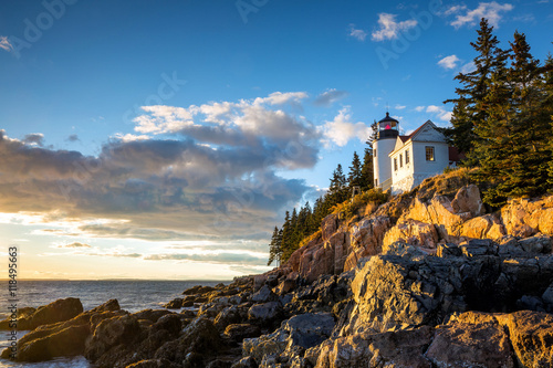 Bass Harbor Lighthouse at sunset Acadia National Park photo