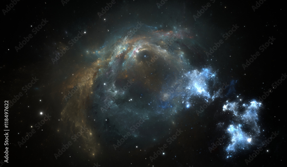 Outer space background with nebula and stars