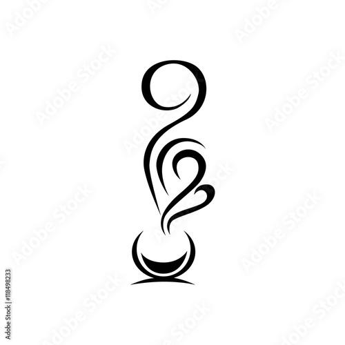 Vector image of a Cup with a hot drink. Tea and coffee making facilities. Abstract couples