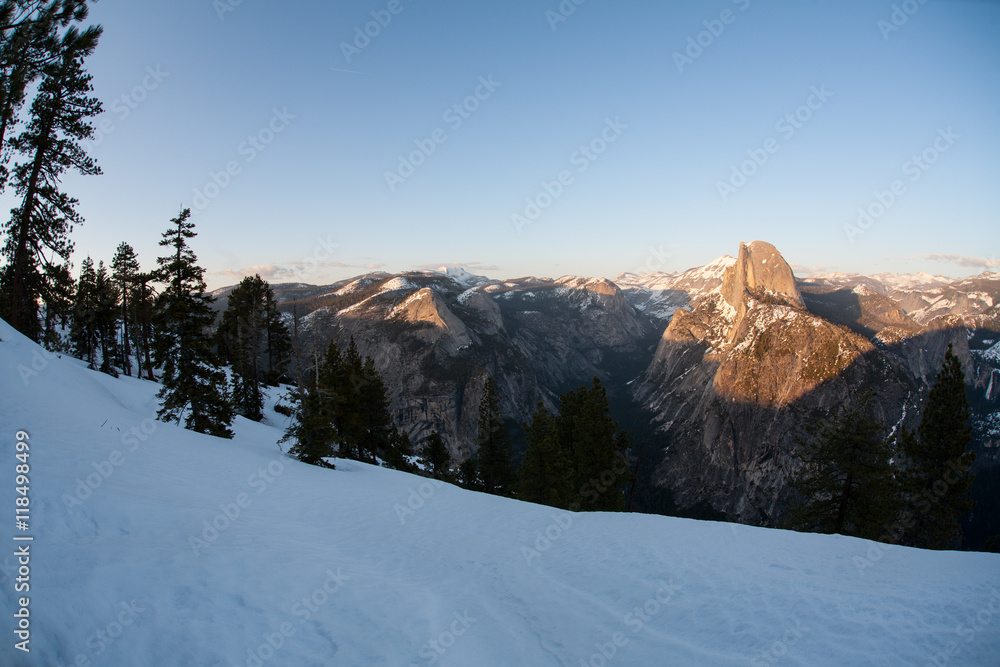 Winter in Yosemite National Park and Half Dome