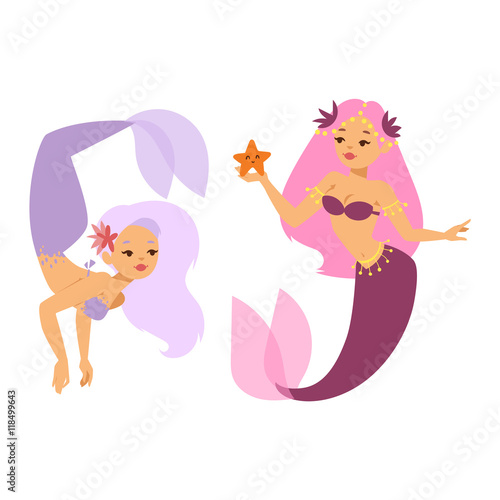 Mermaid nixie character vector