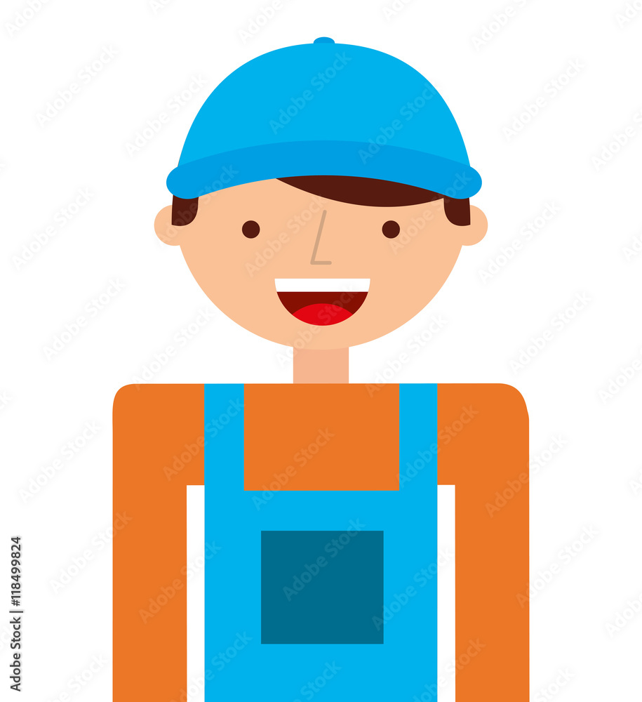 builder character isolated icon