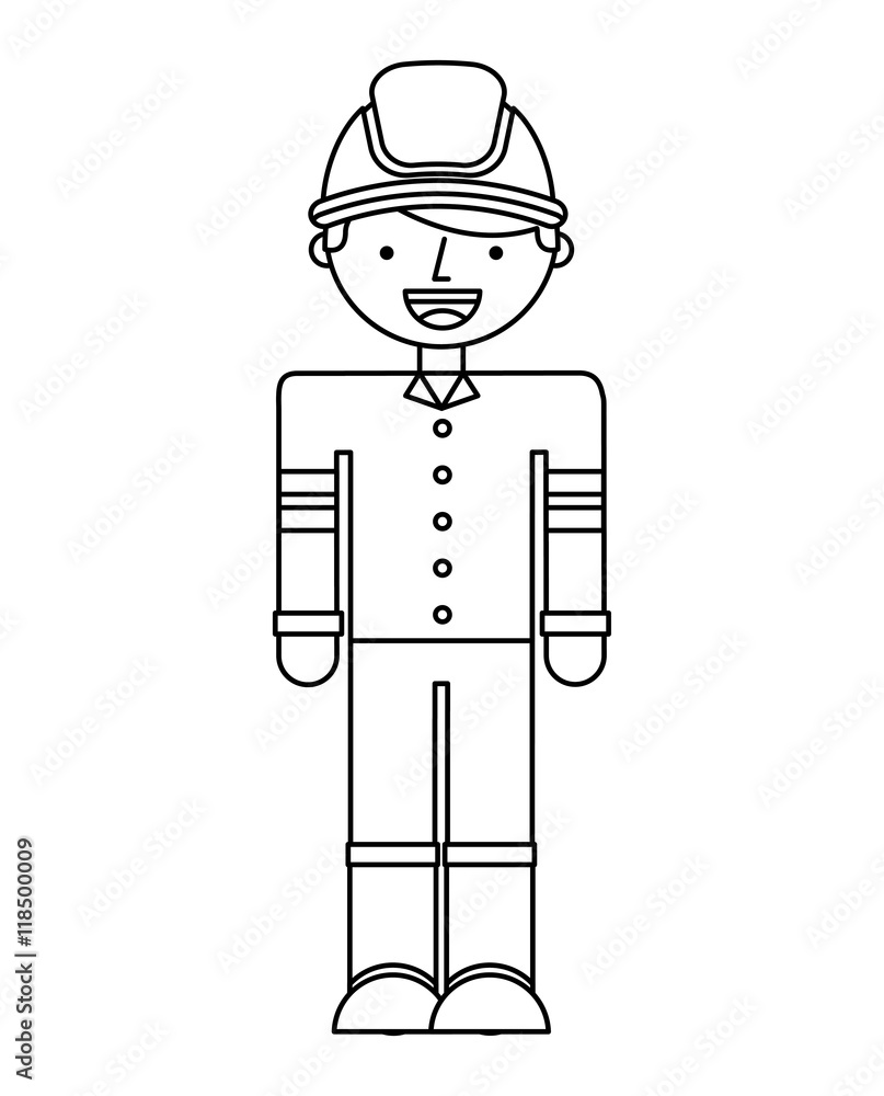 fire fighter character isolated icon fire fighter character isolated icon